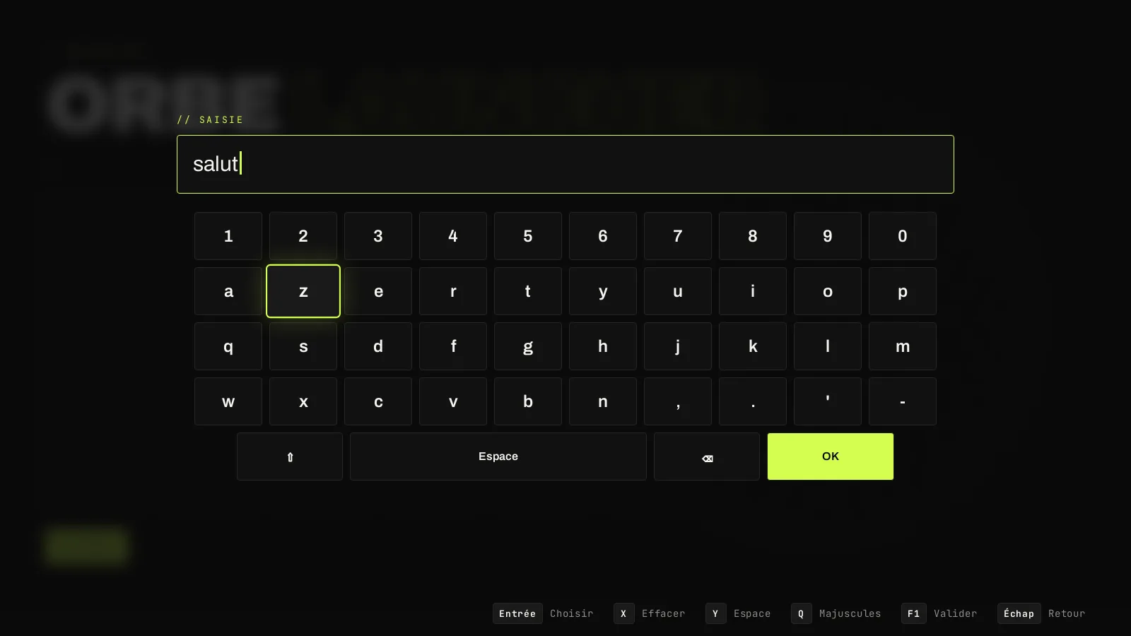 Clavier virtuel AZERTY